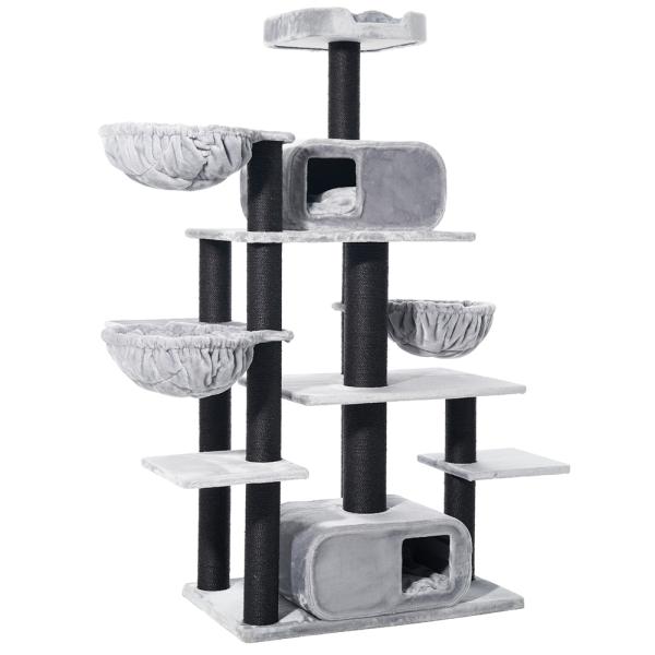 Katzen-Kratzbaum Todor [201 cm] von Nobby - mit vielen Liegeflächen - grau